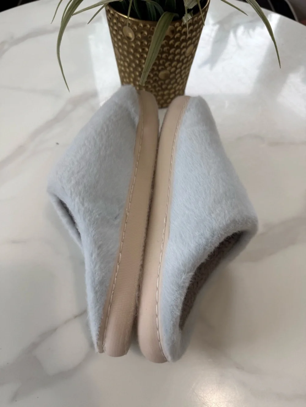 Unisex Snoopy 'Joe Cool' Light Blue Fuzzy Slippers